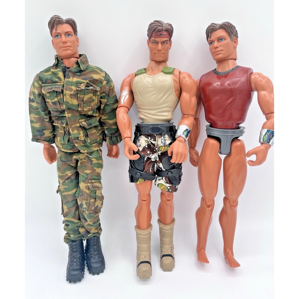 Vintage GI Joe Max Steel Action Figure Lot of 3 1998 Hasbro Mattel Articulated